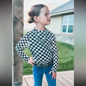 Checkered Kids Mesh Top